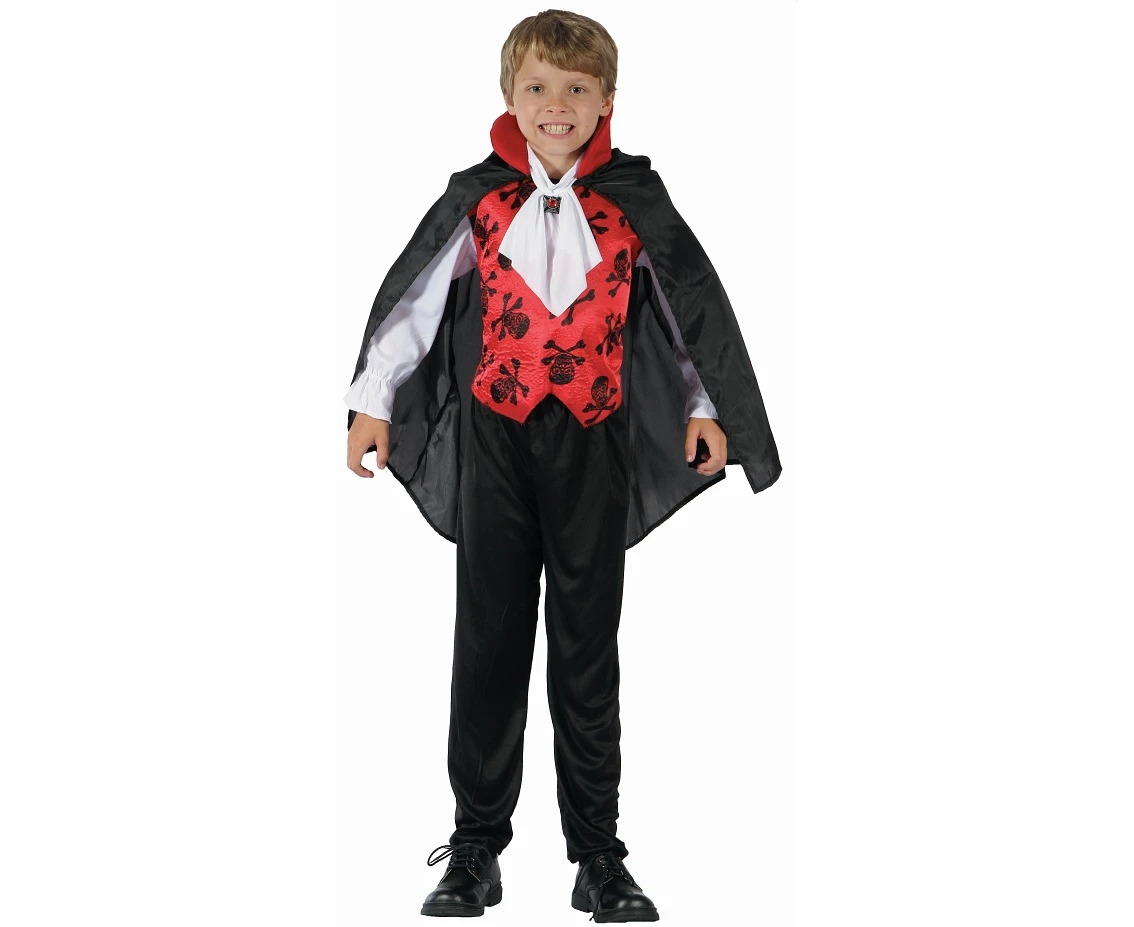 Role play-set for child Elegant Vampire (shirt with vest, cape, jabot), size 130/140 cm